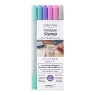 Color Pens for Paintable Stamp 6pcs Assorted Relax