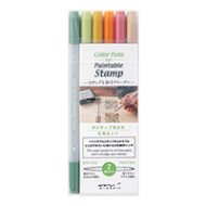 Color Pens for Paintable Stamp 6 pcs Assorted Positive