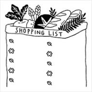 Paintable Stamp Pre-Inked Shopping List