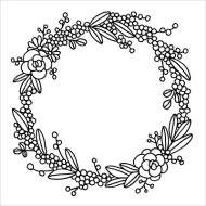 Paintable Stamp Pre-Inked Wreath