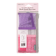 Book band Pen case Mesh Pink