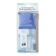 Book band Pen case Mesh Light Blue