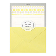 Letter Set Letterpress Flower Line Yellow