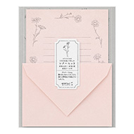 Letter Set Floral-colored Washi Paper Pink A