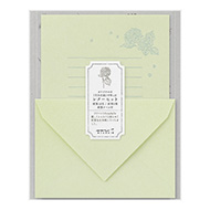 Letter Set Floral-colored Washi Paper Green A