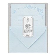 Letter Set Floral-colored Washi Paper Blue A