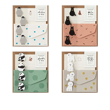 動物シール付 ミニレターセット